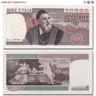 Repubblica Italiana, BANCA D'ITALIA, LIRE 20000, Tiziano, 21.02.1975, Firme: Carli, Barbarito, mSPL, (Crapanzano 594) / banconote italiane (cartamoneta italiana - biglietti da collezione - banconota da 20.000 lire) | Moruzzi Numismatica