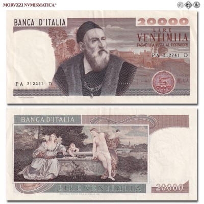 Repubblica Italiana, BANCA D'ITALIA, LIRE 20000, Tiziano, 21.02.1975, Firme: Carli, Barbarito, SPL, (Crapanzano 594) / banconote italiane (cartamoneta italiana - biglietti da collezione - banconota da 20.000 lire) | Moruzzi Numismatica