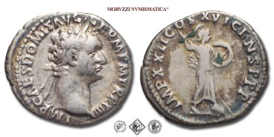 DOMIZIANO, DENARIO, 94 d.C., IMP XX COS XVI CENS P P P Minerva stante con lancia e scudo, Zecca di Roma, ARGENTO, BB, (RIC 769) / monete romane imperiali antiche d'argento (moneta romana imperiale antica della dinastia Flavia - Impero Romano) | Moruzzi Numismatica