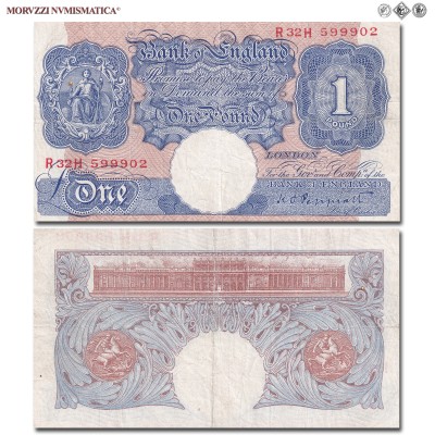 Regno Unito di Gran Bretagna, BANK OF ENGLAND, POUND, Blue notes, Marzo 1940, Firme: K. O. Peppiatt, mBB, (Pick 367) / United Kingdom King George VI  Emergency banknotes World & British Paper Money (banconote mondiali europee inglesi - banconota mondiale europea inglese da collezione) | Moruzzi Numismatica