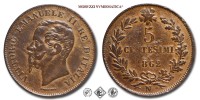 Regno d'Italia, VITTORIO EMANUELE II, CENTESIMI 5, 1862 N, Zecca di Napoli, RAME, qSPL, (Pagani 554) / monete italiane moderne (moneta italiana moderna da collezione - Casa Savoia) | Moruzzi Numismatica