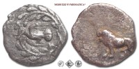Sicionia, SICIONE, EMIOBOLO, 335-330 a.C., leone / colomba in volo entro corona, Zecca di Sicione, ARGENTO, BB, (Sear 2770) / monete greche antiche d'argento (moneta greca antica da collezione - Grecia) | Moruzzi Numismatica