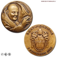 Città del Vaticano, GIOVANNI XXIII, Roncalli, MEDAGLIA IN BRONZO, Beatificazione, 2000, Opus Giancarlo Farina, FDC, (Modesti 549) / medaglie papali pontificie da collezione | Moruzzi Numismatica