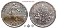 Francia, QUINTA REPUBBLICA, FRANCHI 5, Semeuse, 1960, Zecca di Parigi, ARGENTO, mBB, (Gadoury 770) / France Cinquième République 5 Francs Paris pièces de monnaies françaises (World SILVER coins - monete mondiali europee francesi d'argento - moneta mondiale europea francese da collezione) | Moruzzi Numismatica