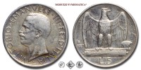 Regno d'Italia, VITTORIO EMANUELE III, LIRE 5, Aquilotto (Aquilino) - una rosetta, 1927, Zecca di Roma, ARGENTO, BB, (Pagani 710) / monete italiane moderne d'argento (moneta italiana moderna da collezione - Casa Savoia) | Moruzzi Numismatica