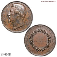 Francia, NAPOLEONE III, Imperatore, MEDAGLIA IN BRONZO, 1858, Opus Honoré de Longeuil, mBB, (NC), (Divo méd. 443) / France EMPIRE FRANÇAIS NAPOLEON III EMPEREUR Médailles de BRONZE pour la SOCIETE IMPERIALE ET CENTRALE D'HORTICULTURE ALGERIE TRIBU DES OULED BOU AZIZ (medaglie mondiali europee francesi da collezione) | Moruzzi Numismatica