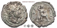 ADRIANO, DENARIO, 125-128 d.C., COS III Roma seduta su di una corazza tiene la lancia e il parazonio, Zecca di Roma, ARGENTO, SPL, (RIC 162) / monete romane imperiali antiche d'argento (moneta romana imperiale antica - Impero Romano) | Moruzzi Numismatica