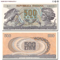 Repubblica Italiana, BIGLIETTO DI STATO, LIRE 500, Aretusa, 20.06.1966, Firme: Stammati, Gubbels, Ventura Signoretti, FDS, (Crapanzano BS58) / banconote italiane (cartamoneta italiana - biglietti da collezione - banconota da cinquecento lire) | Moruzzi Numismatica