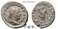 FILIPPO I L'ARABO, ANTONINIANO, 247 d.C., P M TR P V COS III P P / A Marte tiene un ramoscello nella destra e posa la sinistra sullo scudo; dietro il braccio la lancia disposta verticalmente, Zecca di Roma, ARGENTO, qSPL, (RIC 7) / monete romane imperiali antiche d'argento (moneta romana imperiale antica - Impero Romano) | Moruzzi Numismatica