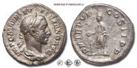 ALESSANDRO SEVERO, DENARIO, 227 d.C., P M TR P VI COS II P P l'imperatore in atto di versare il contenuto di una patera su di un tripode acceso, Zecca di Roma, ARGENTO, BB, (R), (RIC 70/S) / monete romane imperiali antiche rare d'argento (moneta romana imperiale antica rara della dinastia dei Severi - Impero Romano) | Moruzzi Numismatica