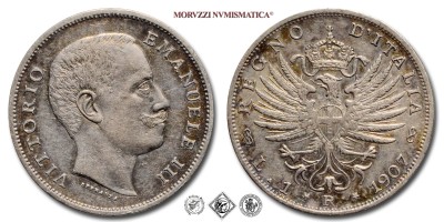 Regno d'Italia, VITTORIO EMANUELE III, LIRA, Aquila Sabauda, 1907, Zecca di Roma, ARGENTO, SPL, (Pagani 767) / monete italiane moderne d'argento (moneta italiana moderna da collezione - Casa Savoia) | Moruzzi Numismatica