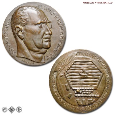 Italia, GIOVANNI TORLONIA, MEDAGLIA IN BRONZO, 1937, Opus O. Taddeini, qFDC, (RRRR) / medaglie italiane rare da collezione | Moruzzi Numismatica