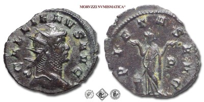 GALLIENO, ANTONINIANO, 253-268 d.C., PIETAS AVG / P la Pietas stante con entrambe le mani levate dinanzi ad un altare, Zecca di Mediolanum, BRONZO, BB, (RIC 507) / monete romane imperiali antiche (moneta romana imperiale antica - Impero Romano) | Moruzzi Numismatica