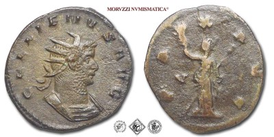 GALLIENO, ANTONINIANO, 253-268 d.C., PAX AVG / V la Pax stante con ramoscello di olivo e scettro, Zecca di Roma, BRONZO, BB, (RIC 63) / monete romane imperiali antiche (moneta romana imperiale antica - Impero Romano) | Moruzzi Numismatica