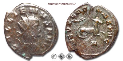 GALLIENO, ANTONINIANO, 267-268 d.C., NEPTVNO CONS AVG / N ippocampo, Zecca di Roma, BRONZO, BB, (RIC 245) / monete romane imperiali antiche (moneta romana imperiale antica - Impero Romano) | Moruzzi Numismatica