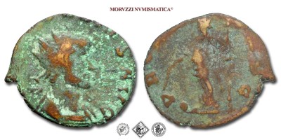 GALLIENO, ANTONINIANO, 253-268 d.C., PROVID AVG la Providentia stante con scettro. Ai suoi piedi un globo, Zecca di Mediolanum, BRONZO, qBB, (RIC 509b) / monete romane imperiali antiche (moneta romana imperiale antica - Impero Romano) | Moruzzi Numismatica
