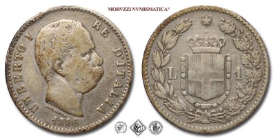 Regno d'Italia, UMBERTO I, LIRA, 1886, Zecca di Roma, ARGENTO, qBB, (Pagani 603) / monete italiane moderne d'argento (moneta italiana moderna da collezione - Casa Savoia) | Moruzzi Numismatica