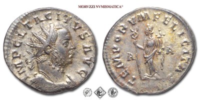 TACITO, ANTONINIANO, 275-276 d.C., TEMPORVM FELICITAS / #D# A la Felicitas con lungo caduceo e cornucopia, Zecca gallica, BRONZO, SPL, (RIC 65) / monete romane imperiali antiche (moneta romana imperiale antica - Impero Romano) | Moruzzi Numismatica