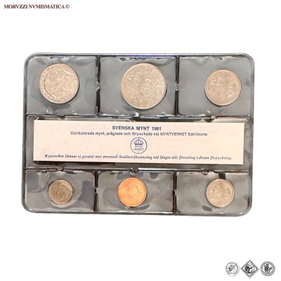 Svezia, CARLO XVI GUSTAVO, SERIE DI 6 MONETE, 1981, FDC, (KM MS17) / Carl XVI Gustaf Konung av Sverige SVENSKA MYNT MYNTVERKET (monete mondiali europee svedesi da collezione) | Moruzzi Numismatica