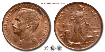 Regno d'Italia, VITTORIO EMANUELE III, CENTESIMO, Italia su prora, 1915, Zecca di Roma, RAME, qFDC, (Pagani 952) / monete italiane moderne (moneta italiana moderna da collezione - Casa Savoia) | Moruzzi Numismatica