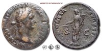 DOMIZIANO, ASSE, 90-91 d.C., MONETA AVGVSTI / S C la Moneta stante con la bilancia e la cornucopia, Zecca di Roma, BRONZO, MB, (RIC 395) / monete romane imperiali antiche (moneta romana imperiale antica della dinastia Flavia - Impero Romano) | Moruzzi Numismatica