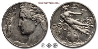 Regno d'Italia, VITTORIO EMANUELE III, CENTESIMI 20, Libertà librata, 1914, Zecca di Roma, NICHEL, qSPL, (NC), (Pagani 836) / monete italiane moderne (moneta italiana moderna - Casa Savoia) | Moruzzi Numismatica