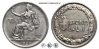 Regno d'Italia, VITTORIO EMANUELE III, BUONO DA 1 LIRA, Italia seduta, 1922, Zecca di Roma, NICHEL, q​​​​​​​SPL, (Pagani 776) / monete italiane moderne (moneta italiana moderna da collezione - Casa Savoia) | Moruzzi Numismatica