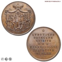 Stato Pontificio, SEDE VACANTE 1922, MEDAGLIA IN BRONZO, Maresciallo del Conclave Principe Ludovico Chigi, Opus bottega di Pasinati a Roma, FDC, (R), (Boccia 116) / medaglie papali pontificie rare delle Sedi Vacanti | Moruzzi Numismatica