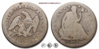 Stati Uniti d'America, USA, DOLLARO 1/2, Seated Liberty, 1863 S, Zecca di San Francisco, ARGENTO, B, (KM A68) / USA - United States of America Silver Half Dollar COINS (monete mondiali moderne da collezione - mezzi dollari americani - moneta d'argento) | Moruzzi Numismatica