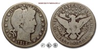 Stati Uniti d'America, USA, DOLLARO 1/2, Barber, 1912, Zecca di Philadelphia, ARGENTO, MB, (KM 116) / USA - United States of America Silver Half Dollar COINS (monete mondiali moderne da collezione - mezzi dollari americani - moneta d'argento) | Moruzzi Numismatica