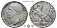 Regno d'Italia, VITTORIO EMANUELE III, LIRE 10, Biga - due rosette, 1927, Zecca di Roma, ARGENTO, mBB, (Pagani 692a) / monete italiane moderne d'argento (moneta italiana moderna da collezione - Casa Savoia) | Moruzzi Numismatica