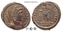 ELENA, PICCOLO BRONZO, 324-325 d.C., SECVRITAS REIPVBLICE / STR La Securitas velata stante con un ramoscello di alloro rivolto verso il basso nella mano destra solleva con la sinistra il pallium, Zecca di Treviri, SPL, (RIC 458) / monete romane imperiali antiche (moneta romana imperiale antica - Impero Romano) | Moruzzi Numismatica