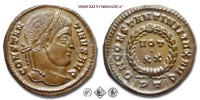 COSTANTINO I, PICCOLO BRONZO, 320-321 d.C., D N CONSTANTINI MAX AVG / VOT XX / PT corona di foglie di quercia, Zecca di Ticinum, qFDC, (RIC 140) / monete romane imperiali antiche (moneta romana imperiale antica - Impero Romano) | Moruzzi Numismatica