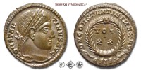 COSTANTINO I, PICCOLO BRONZO, 320-321 d.C., D N CONSTANTINI MAX AVG / VOT XX / ESIS* / in corona laurea, Zecca di Siscia, mSPL, (RIC 159) / monete romane imperiali antiche (moneta romana imperiale antica - Impero Romano) | Moruzzi Numismatica