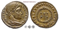 COSTANTINO I, PICCOLO BRONZO, 320-321 d.C., D N CONSTANTINI MAX AVG / VOT XX / ESIS* / in corona laurea, Zecca di Siscia, qFDC, (RIC 159) / monete romane imperiali antiche (moneta romana imperiale antica - Impero Romano) | Moruzzi Numismatica