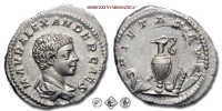 ALESSANDRO SEVERO, DENARIO, 221-222 d.C., PIETAS AVG strumenti sacrificali: lituus, coltello, brocca, simpulum e aspergillum, Zecca di Roma, ARGENTO, SPL, (R), (RIC 3) / monete romane imperiali antiche rare d'argento (moneta romana imperiale antica rara della dinastia dei Severi - Impero Romano) | Moruzzi Numismatica
