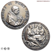 Città del Vaticano, PAOLO VI, Montini, MEDAGLIA ANNUALE IN ARGENTO, 50° anniversario Sacerdozio Pontefice, A VIII 1970, Opus Enrico Manfrini, FDC, (Modesti 438) / medaglie papali pontificie annuali d'argento | Moruzzi Numismatica