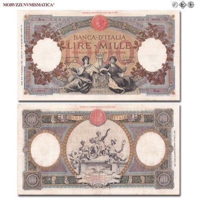 Regno d'Italia, Vittorio Emanuele III, BANCA D'ITALIA, LIRE 1000, Capranesi - Repubbliche Marinare (Fascio), 12.12.1934, Firme: Azzolini, Cima, BB, (Crapanzano 386) / banconote italiane (cartamoneta italiana da collezione - banconota da 1.000 lire) | Moruzzi Numismatica