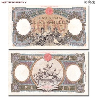 Regno d'Italia, Vittorio Emanuele III, BANCA D'ITALIA, LIRE 1000, Capranesi - Repubbliche Marinare (Fascio), 19.12.1940, Firme: Azzolini, Urbini, BB, (NC), (Crapanzano 396) / banconote italiane (cartamoneta italiana da collezione - banconota da 1.000 lire) | Moruzzi Numismatica