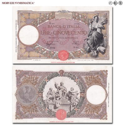 Regno d'Italia, Vittorio Emanuele III, BANCA D'ITALIA, LIRE 500, Capranesi - Mietitrice (fascio), 20.03.1941, Firme: Azzolini, Urbini, mBB, (Crapanzano 317) / banconote italiane (cartamoneta italiana da collezione - banconota da cinquecento lire) | Moruzzi Numismatica