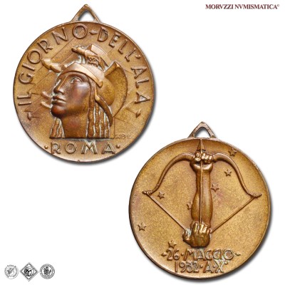 Italia, VENTENNIO FASCISTA, MEDAGLIA IN BRONZO, Giorno dell'Ala Roma, 1932, Opus Publio Morbiducci, qFDC, (R), (Casolari X-86) / medaglie italiane fasciste rare del Ventennio Fascista da collezione (epoca fascista - fascismo italiano) | Moruzzi Numismatica