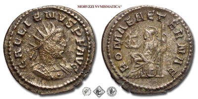 GALLIENO, ANTONINIANO, 253-268 d.C., ROMAE AETERNAE Roma galeata seduta sugli scudi con Vittoria e lungo scettro, Zecca Asiatica, BRONZO, BB, (RIC 654) / monete romane imperiali antiche (moneta romana imperiale antica - Impero Romano) | Moruzzi Numismatica