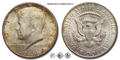 Stati Uniti d'America, DOLLARO 1/2, Kennedy, 1964, Zecca di Philadelphia, ARGENTO, FDC, (KM 202) USA - United States of America Silver Half Dollar COINS (monete mondiali moderne da collezione - mezzi dollari americani - moneta mondiale moderna d'argento) | Moruzzi Numismatica