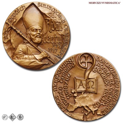 Polonia, SAN ADALBERTO, MEDAGLIA IN BRONZO, 1997, FDC / Polska Medal św. Wojciecha (medaglie mondiali europee polacche da collezione) | Moruzzi Numismatica