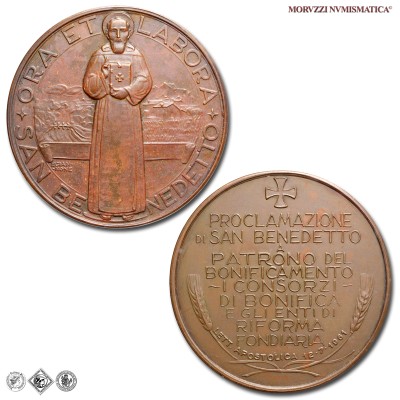 Italia, SAN BENEDETTO, MEDAGLIA IN BRONZO, 1961, Opus Giannone, qFDC / medaglie italiane devozionali da collezione | Moruzzi Numismatica