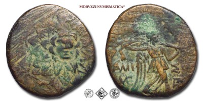 Ponto, AMISOS, BRONZO, II-I sec. a.C., egida con Gorgone / ΑΜΙΣΟΥ Nike con corona e ramo di palma, Zecca di Amisos, qBB, (BMC 75) / monete greche antiche (moneta greca antica) | Moruzzi Numismatica