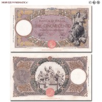 Regno d'Italia, Vittorio Emanuele III, BANCA D'ITALIA, LIRE 500, Capranesi - Mietitrice (fascio), 11.06.1940, Firme: Azzolini, Urbini, BB, (Crapanzano 313) / banconote italiane (cartamoneta italiana da collezione - banconota da cinquecento lire) | Moruzzi Numismatica