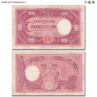 Regno d'Italia, Vittorio Emanuele III, BANCA D'ITALIA, LIRE 500, Barbetti 