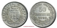 Repubblica di San Marino, VECCHIA MONETAZIONE, CENTESIMI 50, 1898, Zecca di Roma, ARGENTO, qBB, (Pagani 369) / monete mondiali europee d'argento (moneta mondiale europea da collezione - WORLD SILVER COINS) | Moruzzi Numismatica