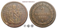 Stato Pontificio, PIO IX, Mastai Ferretti, BAIOCCHI 2, 1851 ANNO VI, Zecca di Roma, RAME, BB, (Pagani 492) / monete papali pontificie (moneta papale pontificia da collezione) | Moruzzi Numismatica